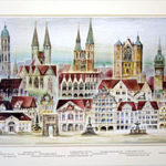 »Braunschweig Ansicht« Herbert Waltmann Auflage 150 Exemplare, signiert und numeriert, 69 x 30 cm